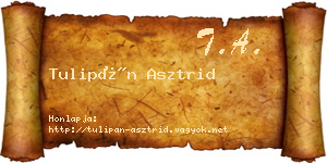 Tulipán Asztrid névjegykártya